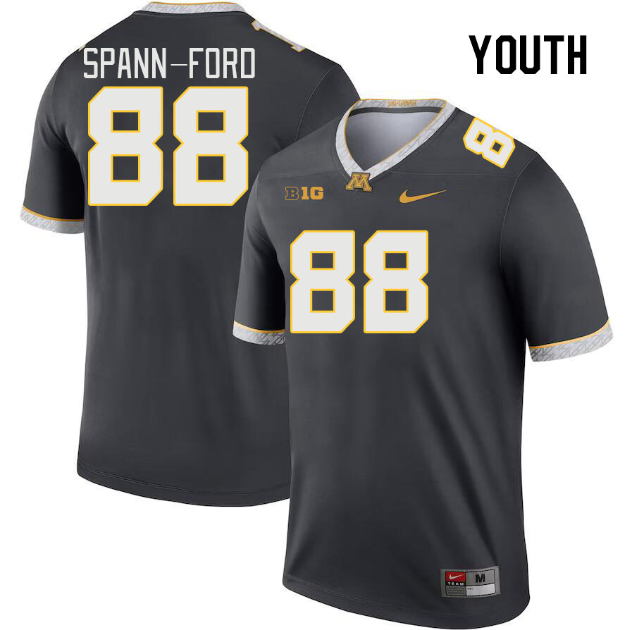 Youth #88 Brevyn Spann-Ford Minnesota Golden Gophers College Football Jerseys Stitched-Charcoal - Click Image to Close
